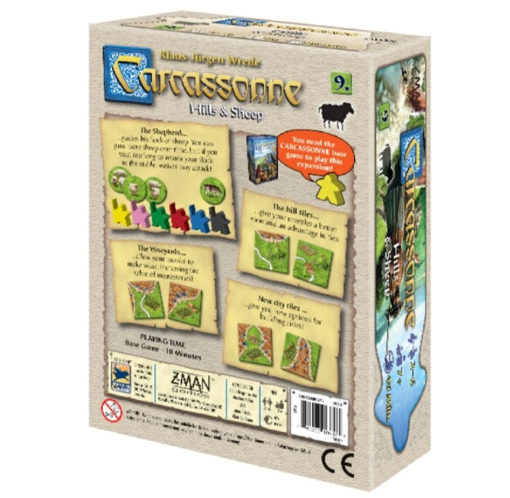 Carcassonne Expansion 9 Hills and Sheep Back Of Box