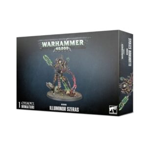 Image of the Necrons: Illuminor Szeras box, showcasing a highly detailed HQ miniature with a sinister, dynamic pose