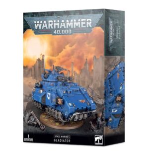 Image of the Space Marines Gladiator Tank model kit with three variant options.