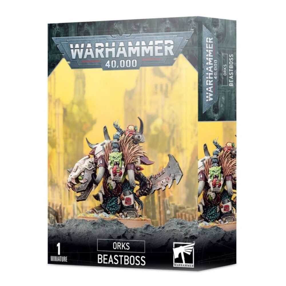 Image of the Ork Beastboss miniature kit.