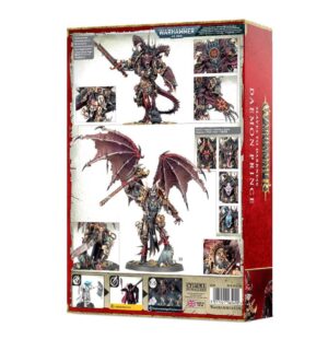 Back of the Daemon Prince model kit box showing detailed assembly instructions and options.