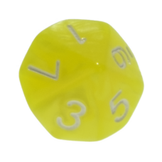 Dice Pearl Bright Yellow Dice D10 SINGLES x1