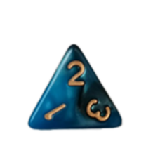 Dice: Pearl Dark Blue & Black with Gold Digits D4 x1