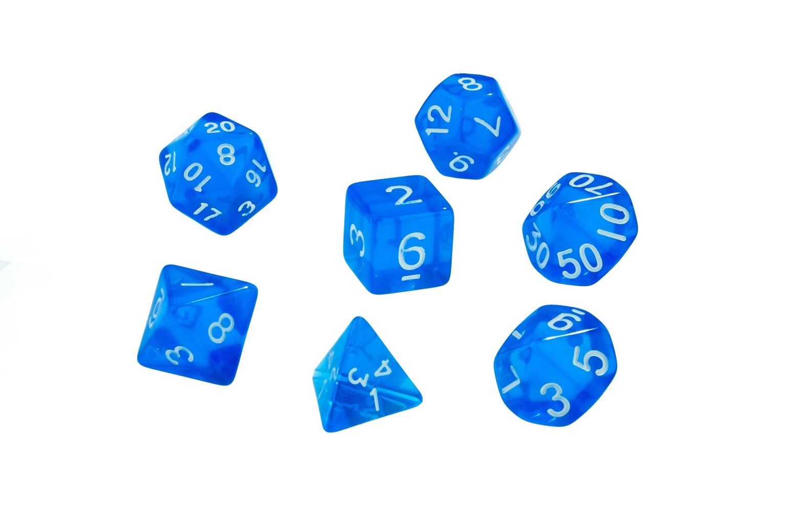 Dice Transparent Blue Dice D10 x1 Image2