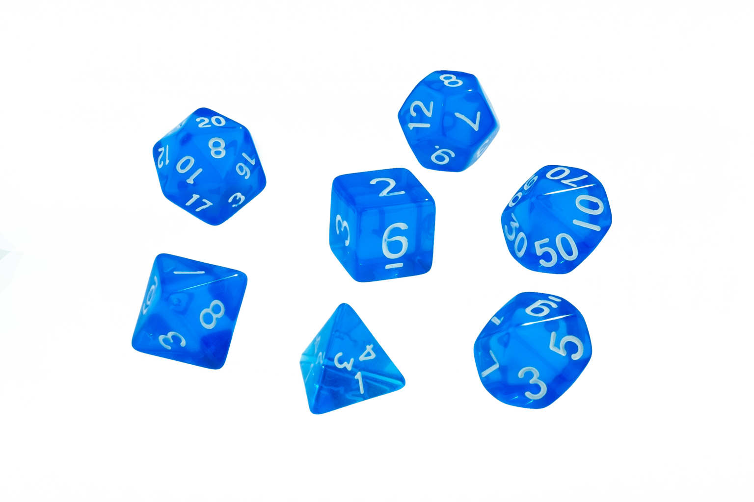 Dice Transparent Blue Dice D10 x1 Image3