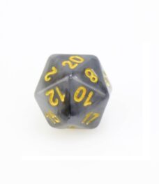 Dice Nebula Grey Black Dice with Gold Digits D20 x 1