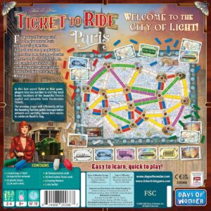 Ticket To Ride Paris Back Of Box