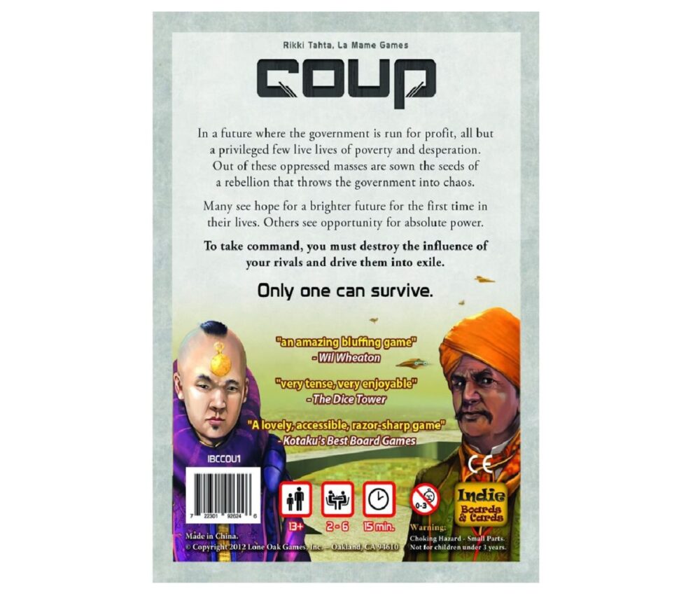 Coup Card Game Back Of Box