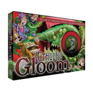 Image of the Cthulhu Gloom game box featuring its eerie Lovecraftian artwork.