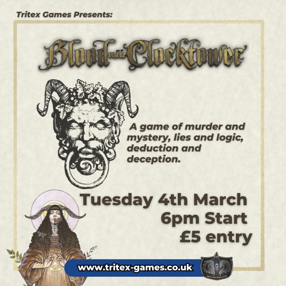 Event Ticket: Blood On The Clocktower - Tuesday 4th March