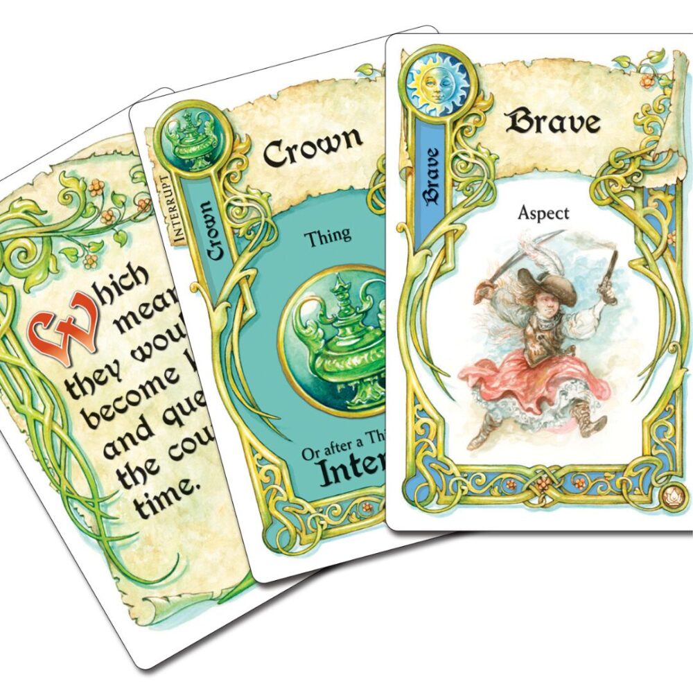 Image of the Once Upon a Time game cards displaying its whimsical artwork and card details.