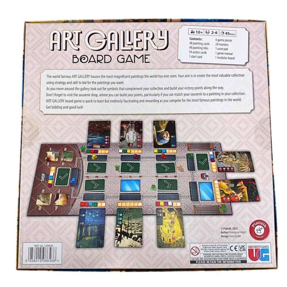 Art Gallery Board Game Back Of Box