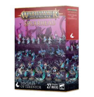 Image of the Spearhead: Disciples of Tzeentch box, displaying a range of detailed miniatures.