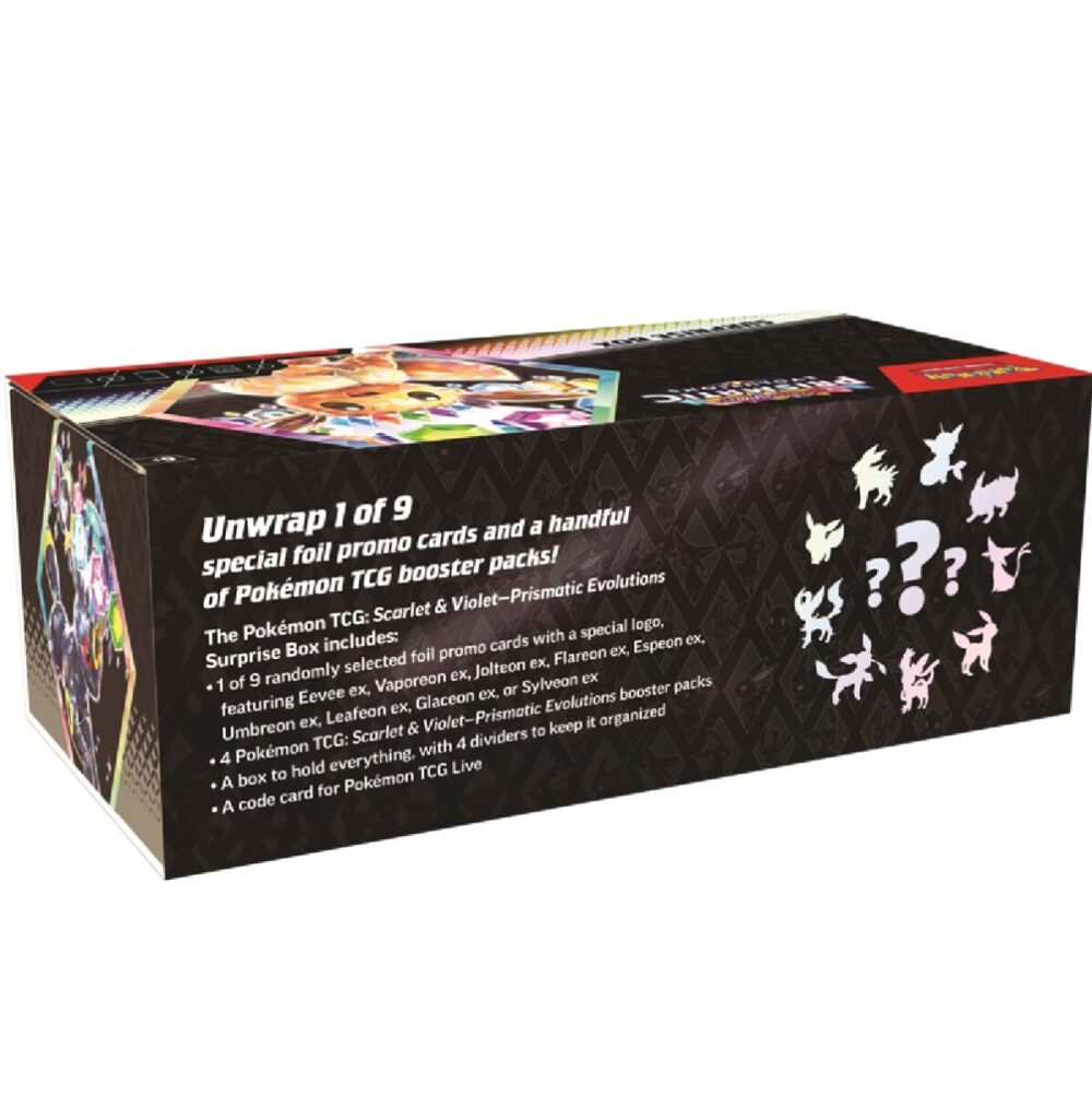 Pokemon Scarlet & Violet 8.5-Prismatic Evolution-Surprise Box Collection back of box