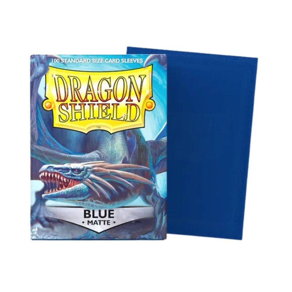 Image of Dragon Shield Blue Matte card sleeves packaging.