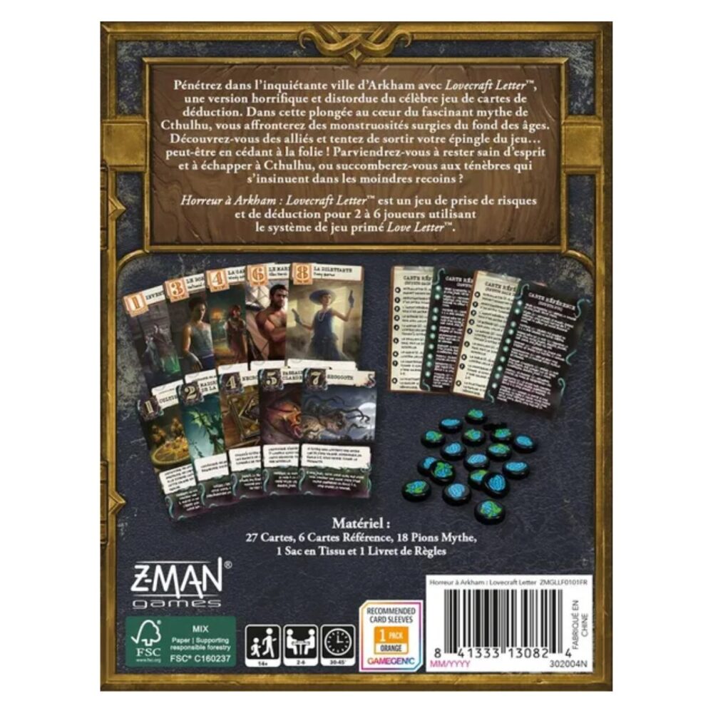 Arkham Horror Lovecraft Letter Back of Box