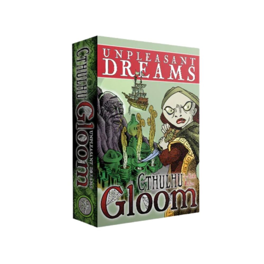 Cthulhu Gloom: Unpleasant Dreams Expansion 2nd Edition box featuring eerie Lovecraftian artwork.